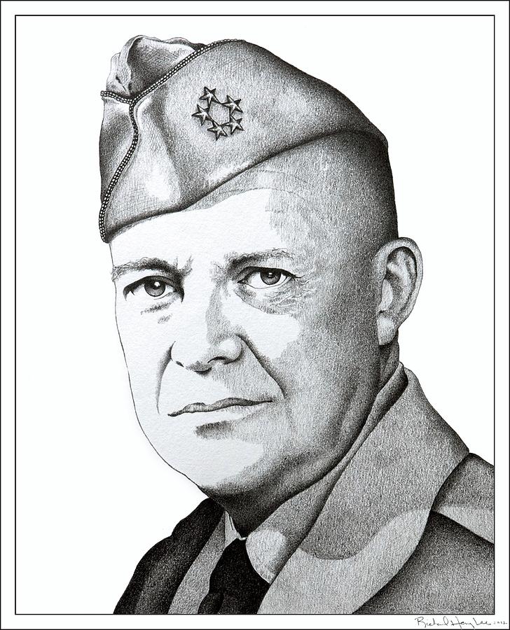General Eisenhower Drawing by Richard Henry Lee