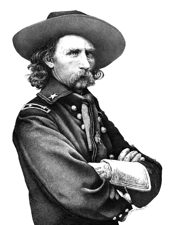 General Armstrong Custer Drawing by William Beauchamp