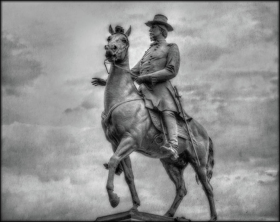 General Hancock Monument at Gettysburg Battlefield Digital Art by Randy Steele