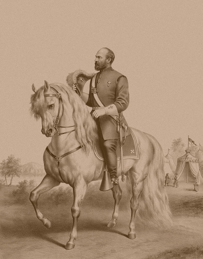 Horse Drawing - General James Garfield by War Is Hell Store