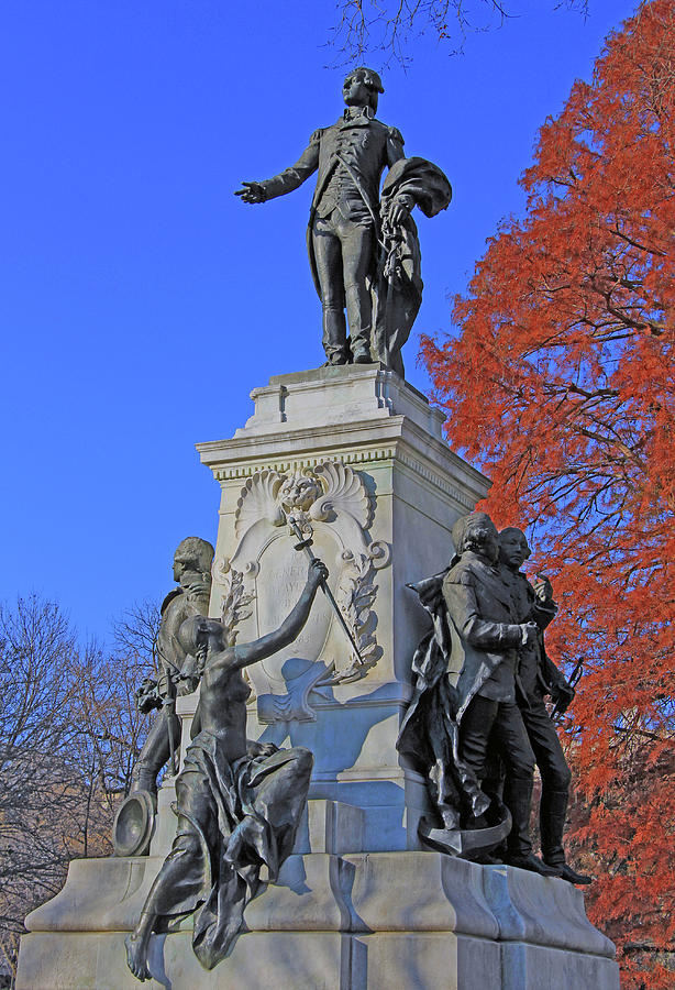 General Lafayette Memorial With Autumn Trees Photograph by Cora Wandel
