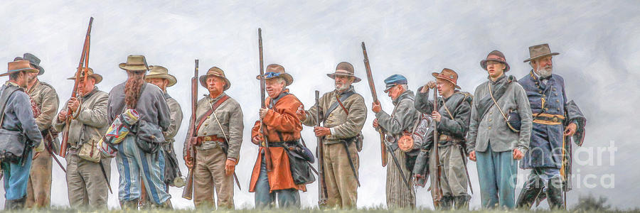 Gettysburg National Park Digital Art - General Lee Inspects the Troops by Randy Steele