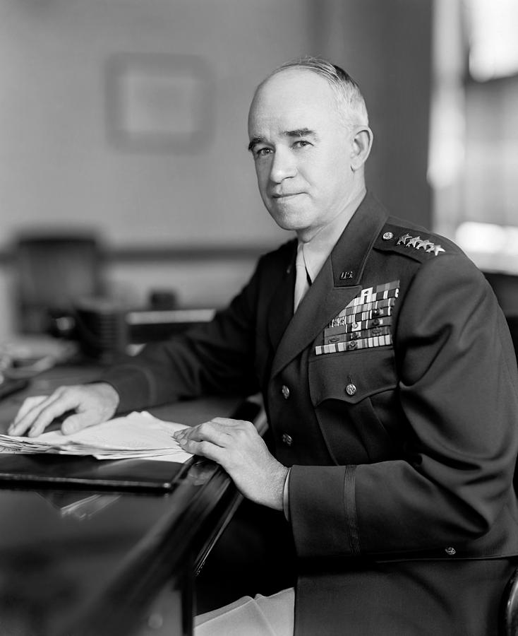 General Omar Bradley Portrait  Photograph by War Is Hell Store