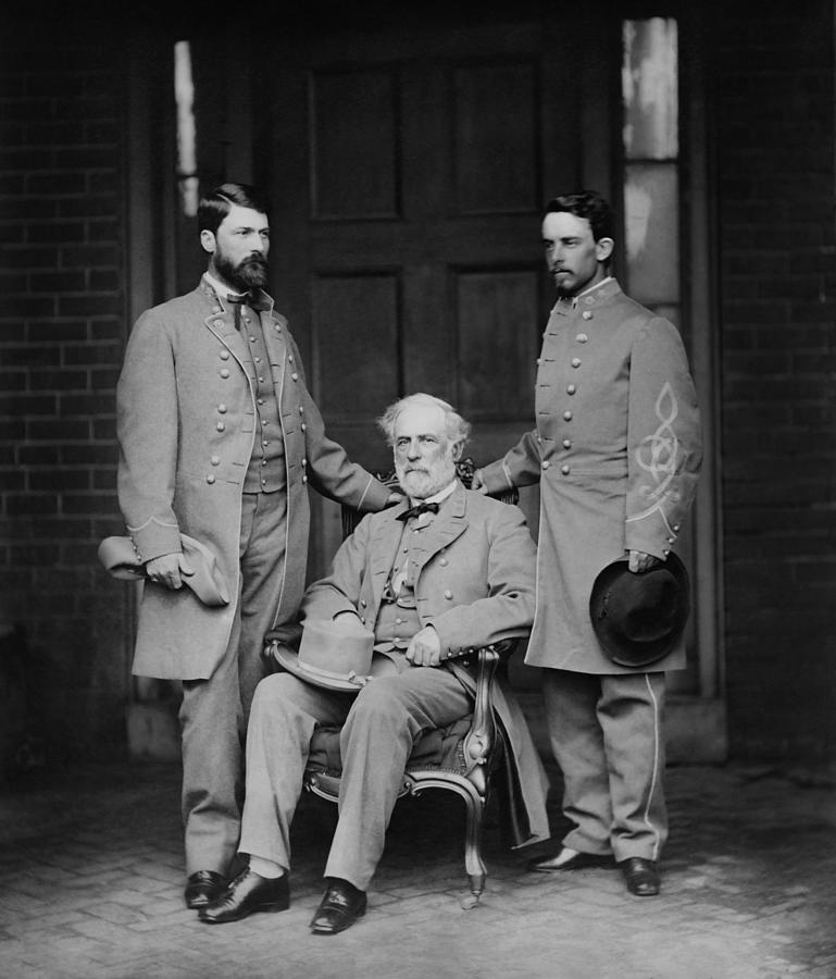 General Robert Lee and Staff - 1865 Photograph by War Is Hell Store