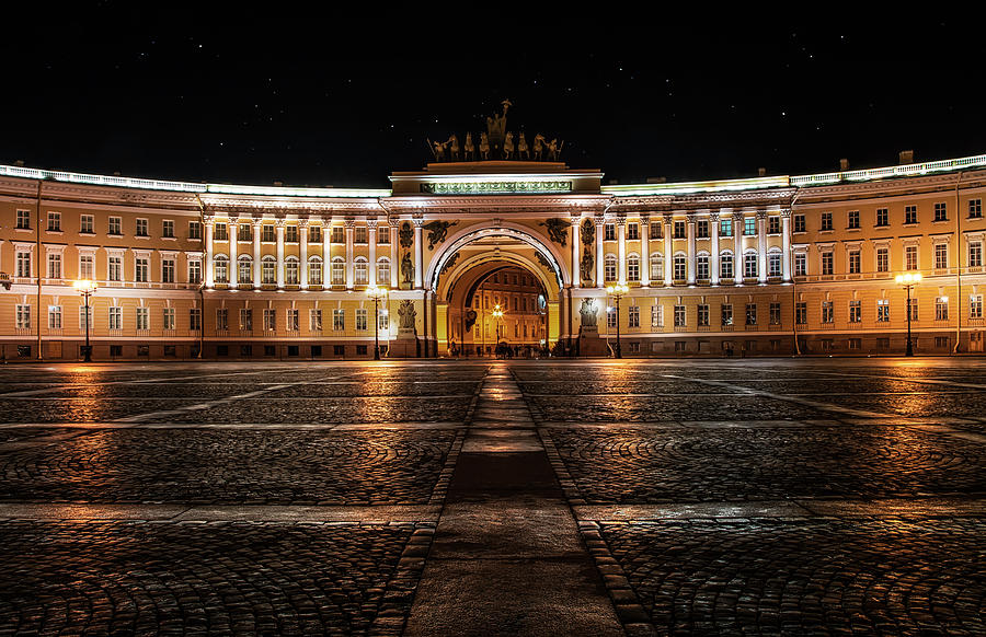 General Staff Building at night Photograph by Jaroslaw Blaminsky
