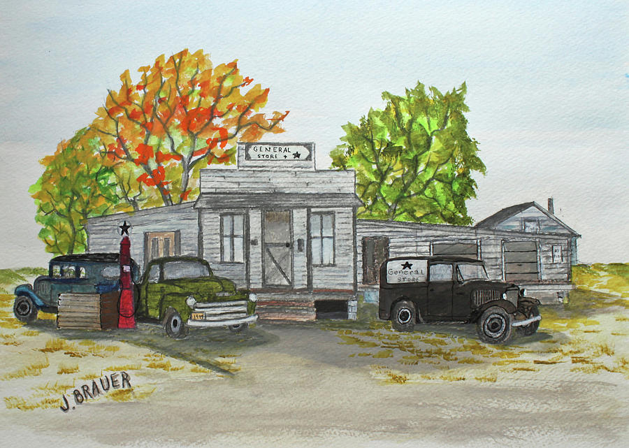 Fall Painting - General Store by Jack G Brauer
