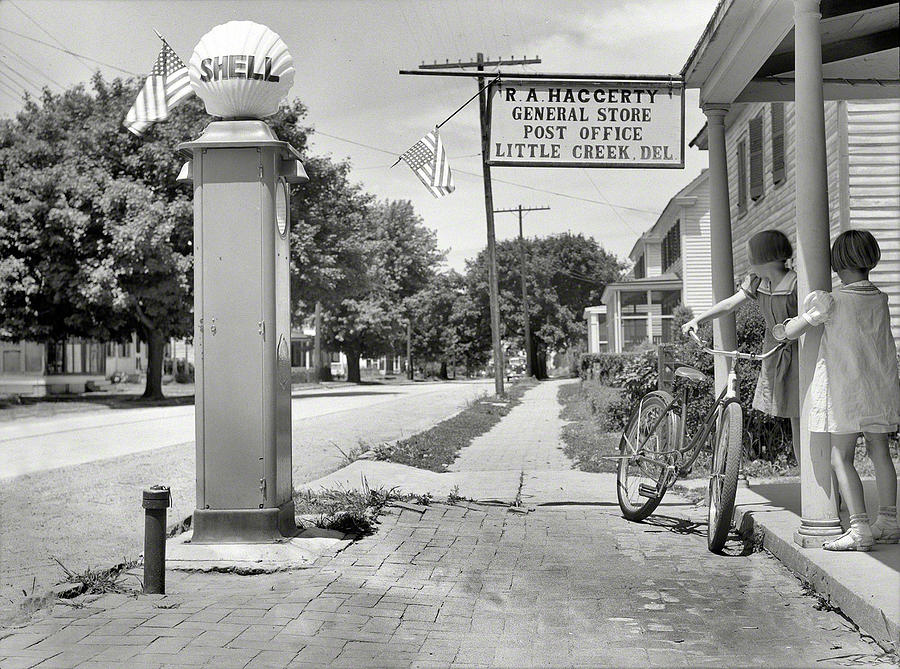 General store  post office medium format negative by John Vachon FSA Little Creek Delaware July 1938 Photograph by David Lee Guss