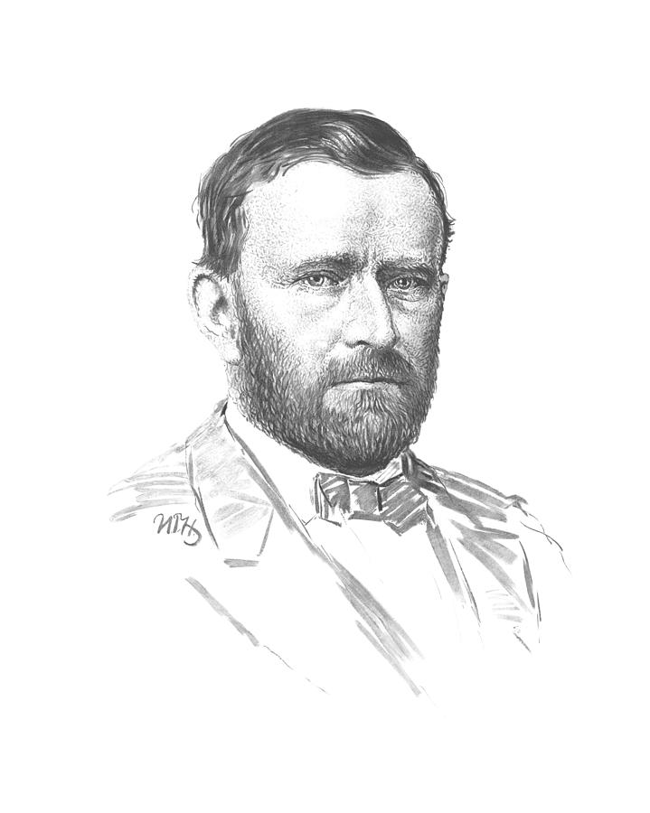 General Ulysses Grant Sketch Mixed Media by War Is Hell Store