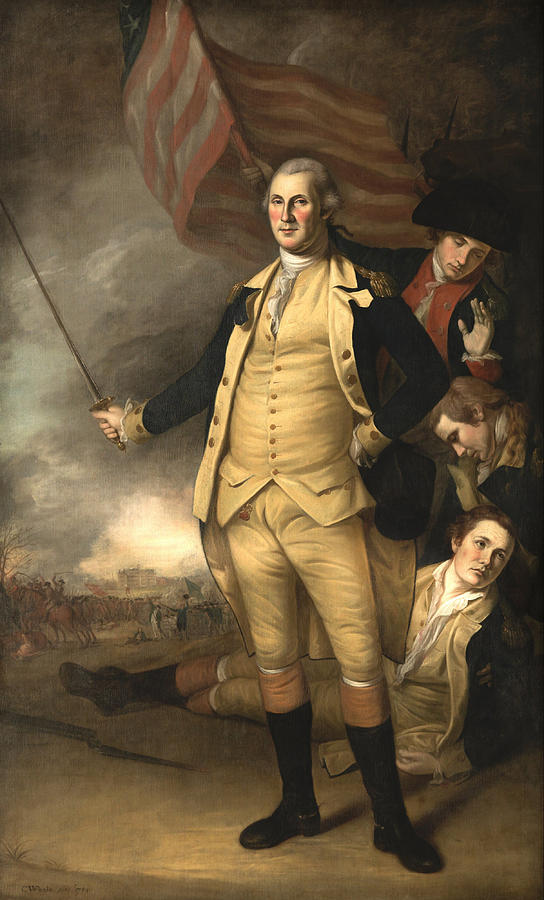 George Washington Painting - General Washington at the Battle of Princeton by War Is Hell Store