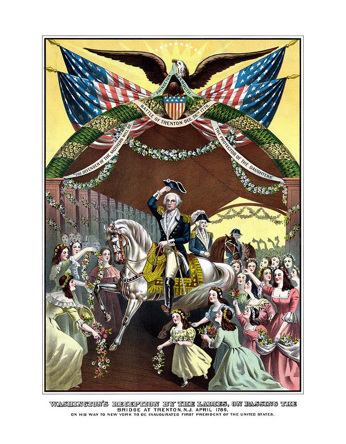 George Washington Painting - General Washingtons Reception At Trenton by War Is Hell Store