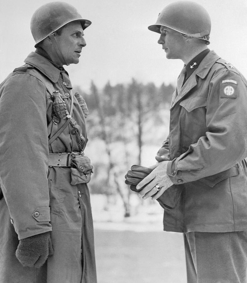 Generals Ridgway and Gavin - Battle of the Bulge Photograph by War Is Hell Store