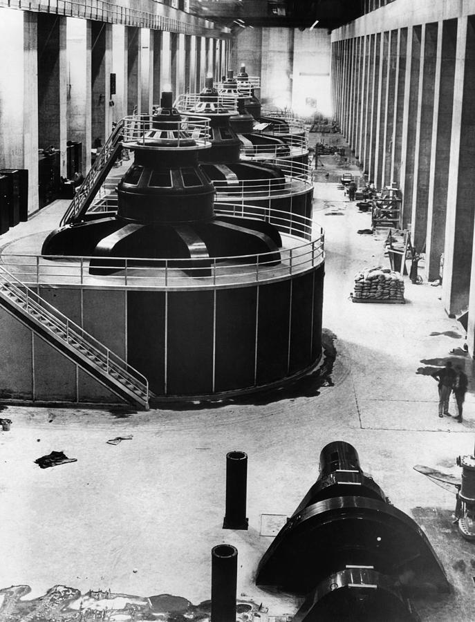 1930s Photograph - Generators At Hoover Dam Power House by Everett
