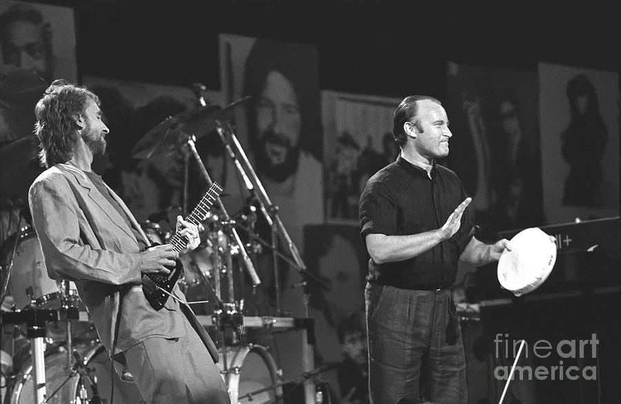 Genesis Photograph - Genesis - Mike Rutherford and  Phil Collins by Concert Photos