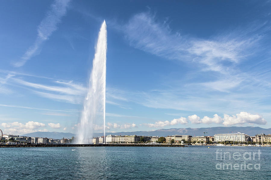 Geneva lake and city in Switzerland Photograph by Didier Marti