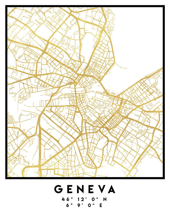 Geneva Switzerland City Street Map Art Digital Art by Emiliano Deificus ...