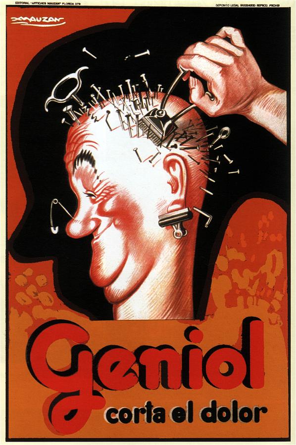 Geniol Corta El Dolor - Pain Reduce Medicine - Painkiller - Vintage Advertising Poster Mixed Media