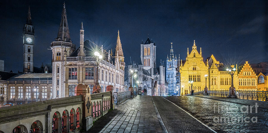 Gent at Night Photograph by JR Photography