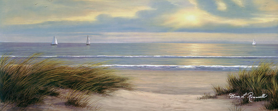 Gentle Breeze Panoramic Painting by Diane Romanello