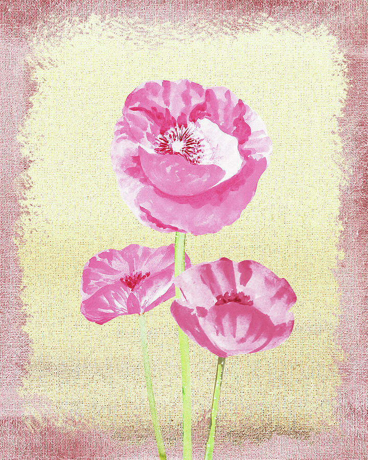 Gentle Pink Floral Decor Painting by Irina Sztukowski
