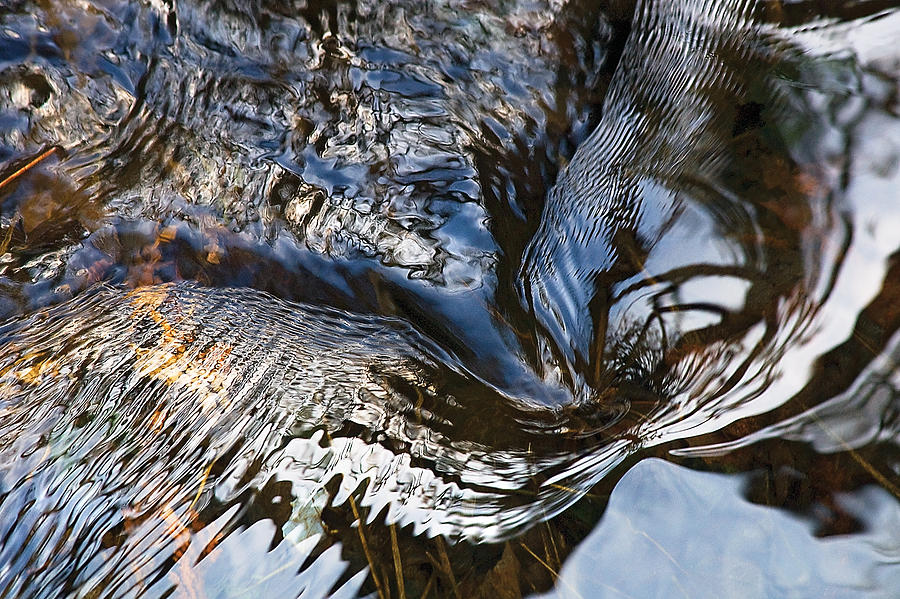Gentle rapids swirl ripple in river-4 Photograph by Steve Somerville