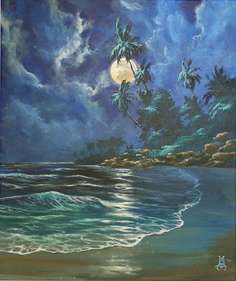 Beach Painting - Gentle Rhythms by Marco Aguilar