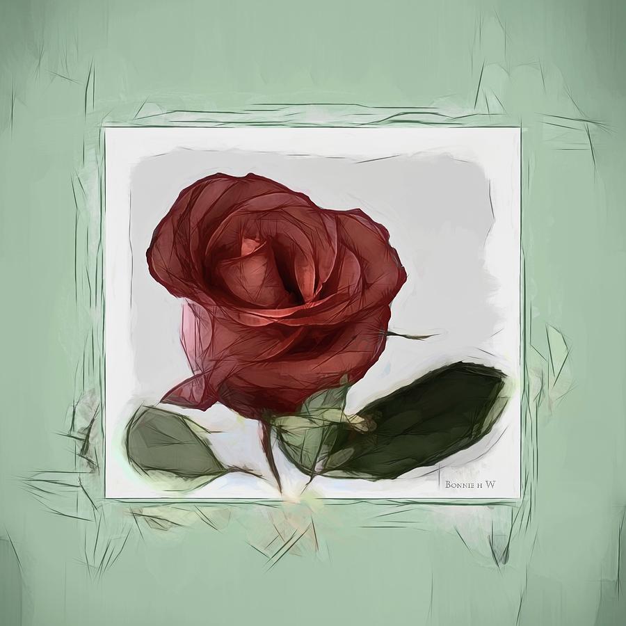 Gentle Rose Digital Art by Bonnie Willis