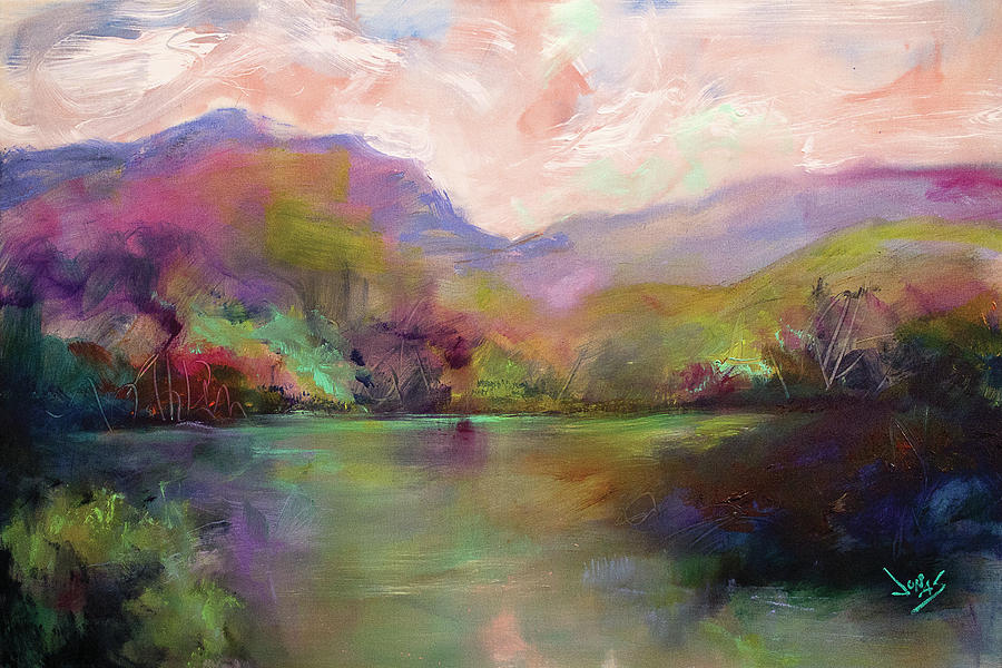 Mountain Painting - Gentle Waters #1 by Jonas Gerard