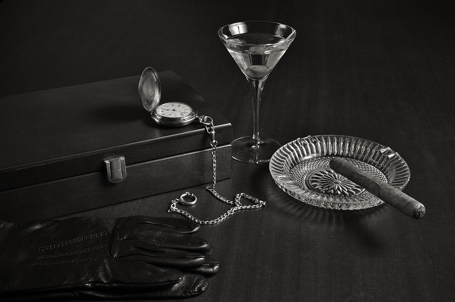 Gentlemans Pause in Monochrome Photograph by Angelo DeVal