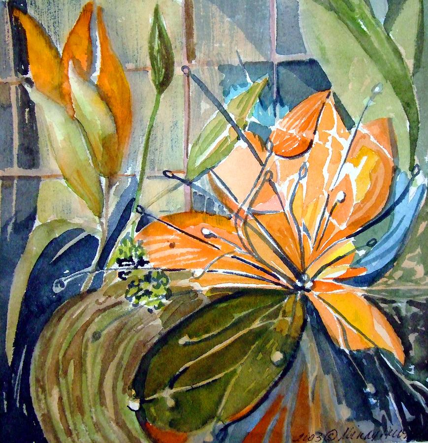 Lily Painting - Geo Day Lilies by Mindy Newman
