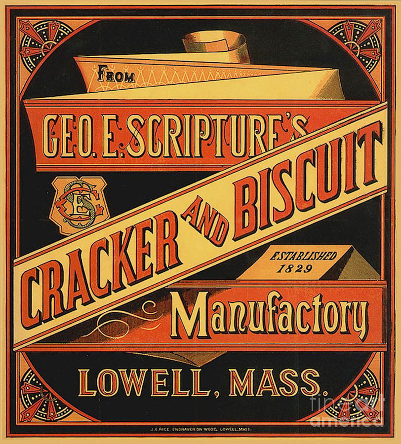 Geo E Scriptures Cracker And Biscuit Est 1829 Painting by Vintage Collectables