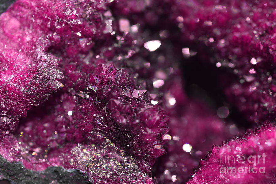 Geode Abstract Raspberry Photograph by Lisa Argyropoulos