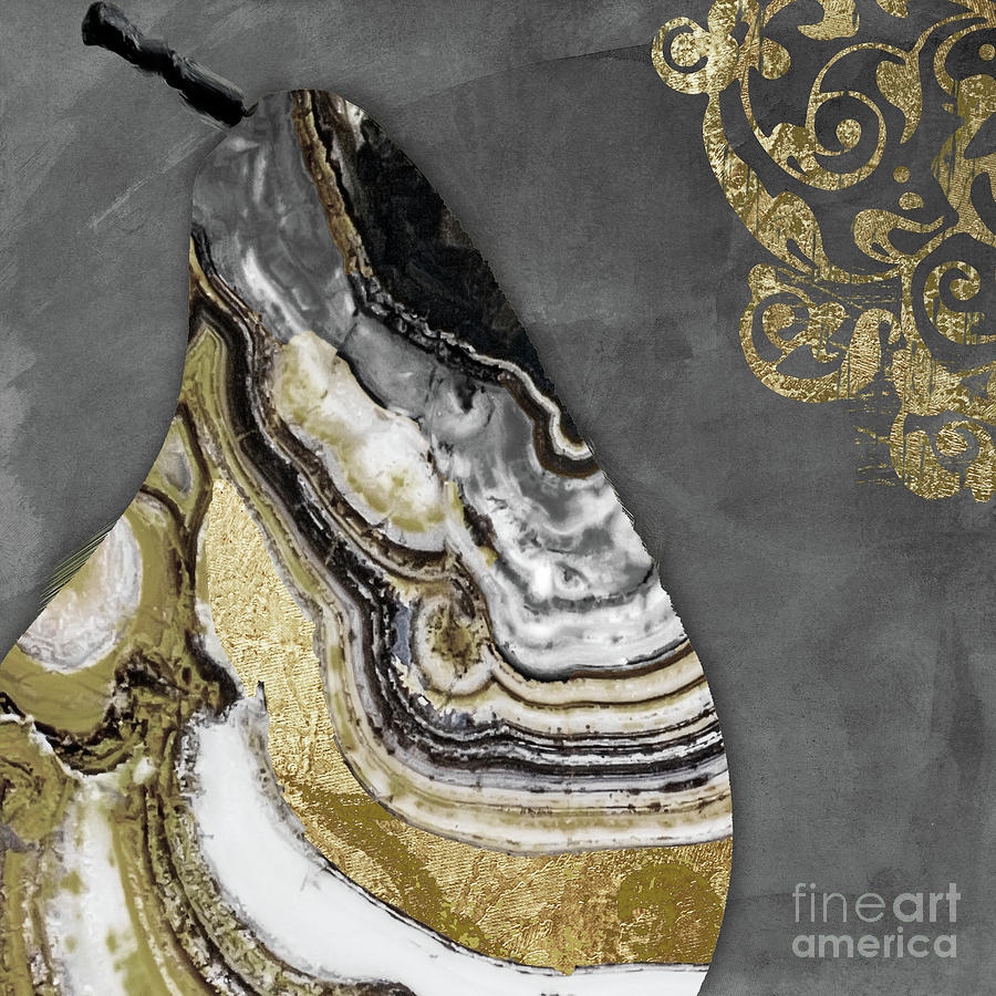 Geode Pear Painting by Mindy Sommers