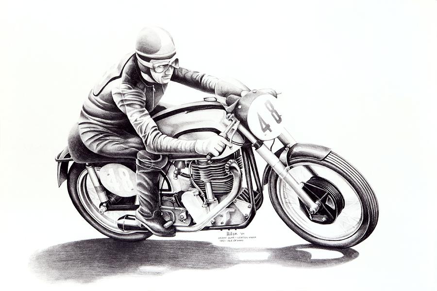 Geoff Duke Drawing by Harry Miller - Fine Art America