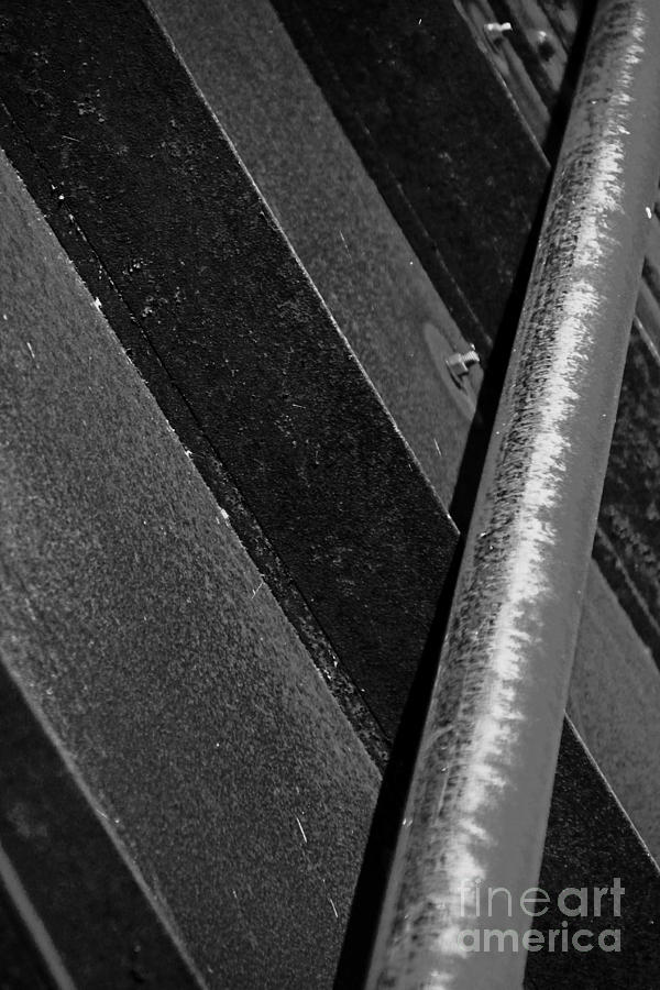 Geometric Black and Whte Pole and Plank Photograph by David Frederick