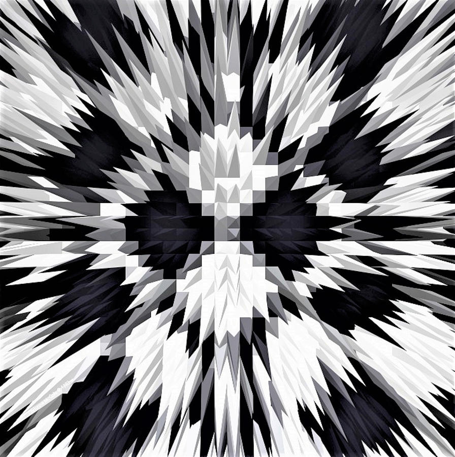 Geometric Blast blackgraywhite Tapestry - Textile by Christine McCole