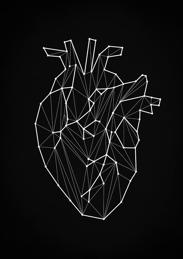 Geometric Heart Digital Art by Zapista OU