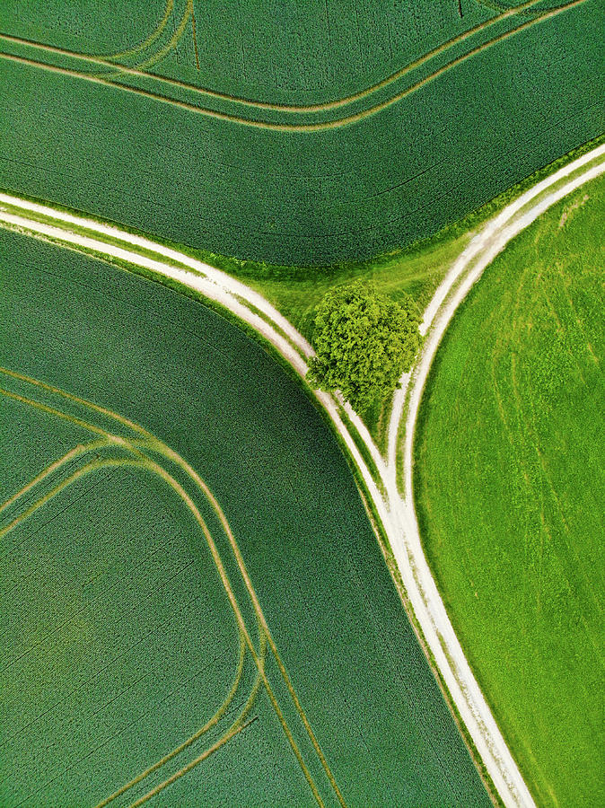 Geometric Landscape 07 Lines and green textures Photograph by Matthias Hauser