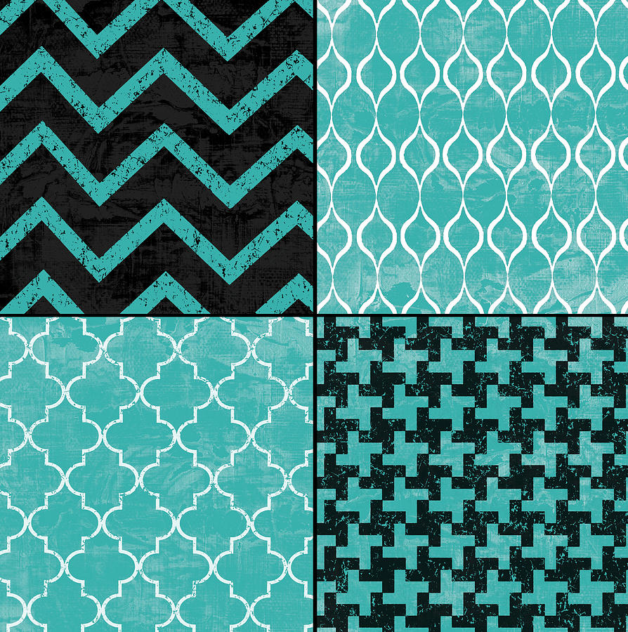 Patchwork Mixed Media - Geometric Patchwork by Marilu Windvand Patchwork Mixed Media - Geometric Patchwork by Marilu Windvand