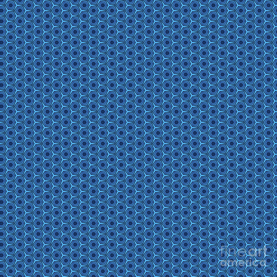 Geometric Peacock Blue Pattern Digital Art