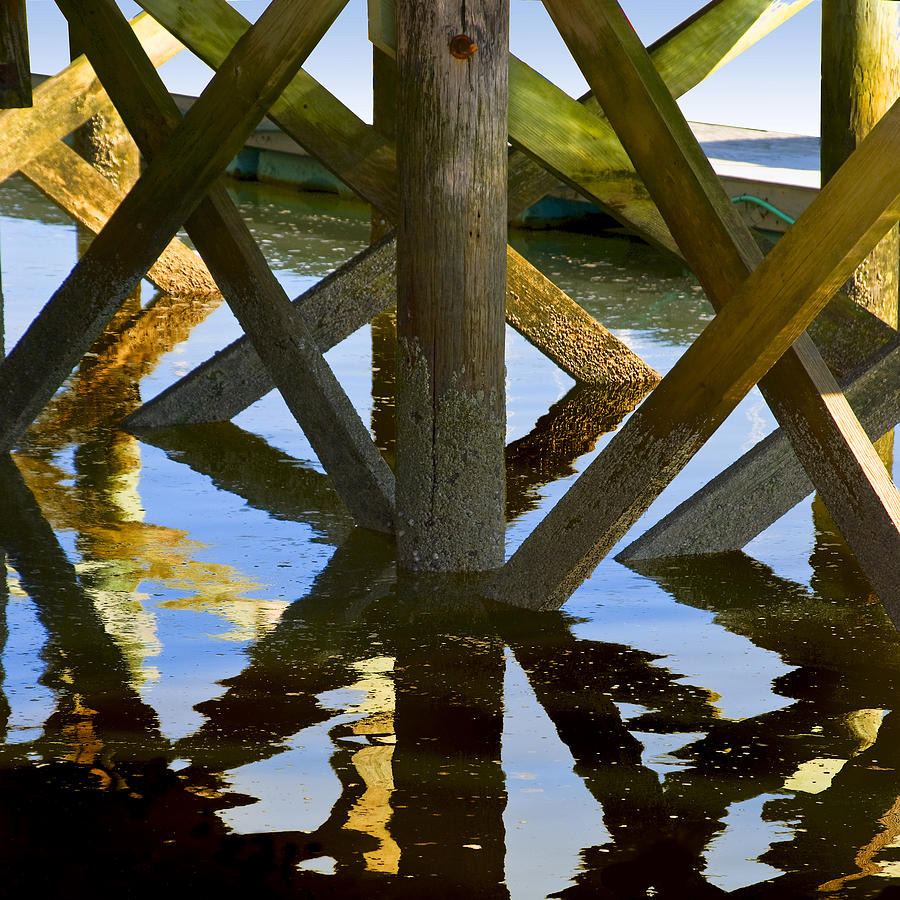 Geometric Pilings in Barnstable Marina Photograph by Charles Harden