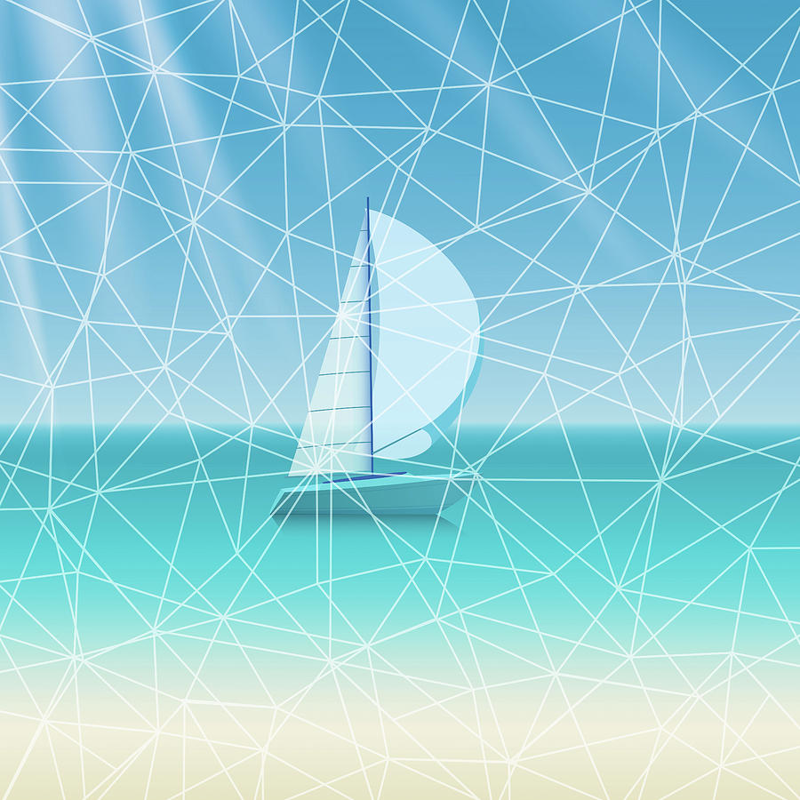 Geometric sea Mixed Media by Maria Biro Geometric sea Mixed Media by Maria Biro