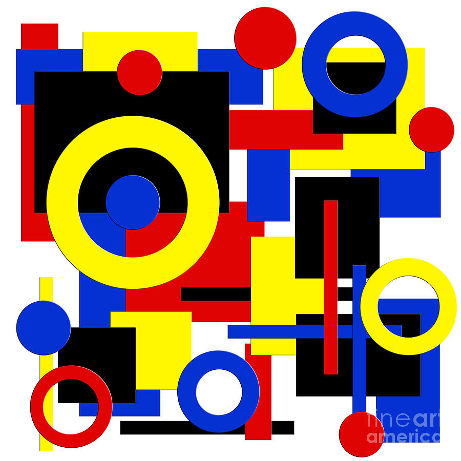 Geometric Shapes Abstract Square 1 Digital Art by Andee Design
