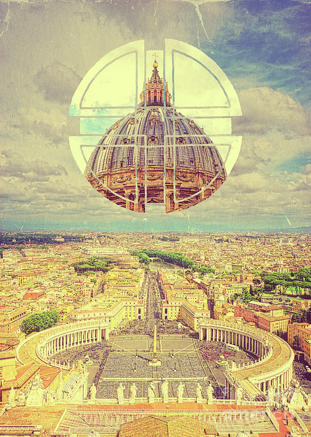Geometric Vatican St Peters Square Basilica Dome Italy Rome Photograph by Beverly Claire Kaiya
