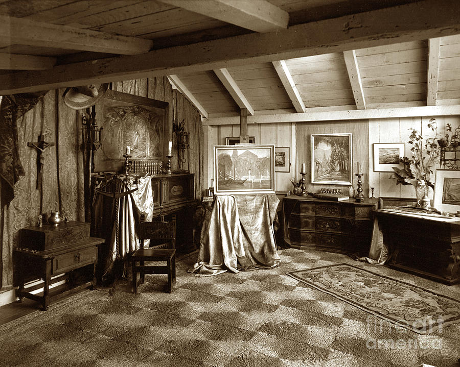 George Photograph - George and Catherine Seideneck studio in their home in Carmel Va by Monterey County Historical Society
