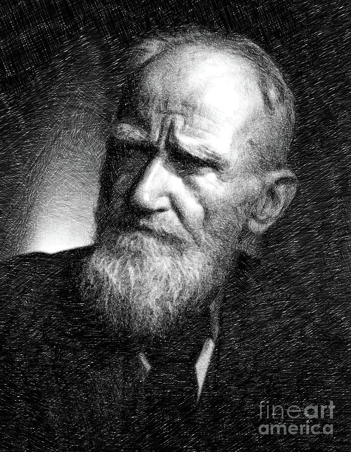 George Bernard Shaw, Literary Legend By Js Drawing