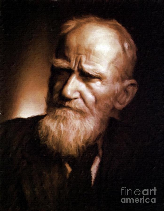Vintage Painting - George Bernard Shaw, Literary Legend by Mary Bassett by Esoterica Art Agency