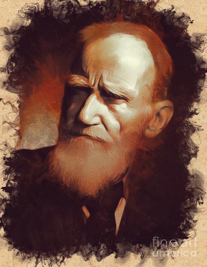 Vintage Painting - George Bernard Shaw, Playwright by Esoterica Art Agency