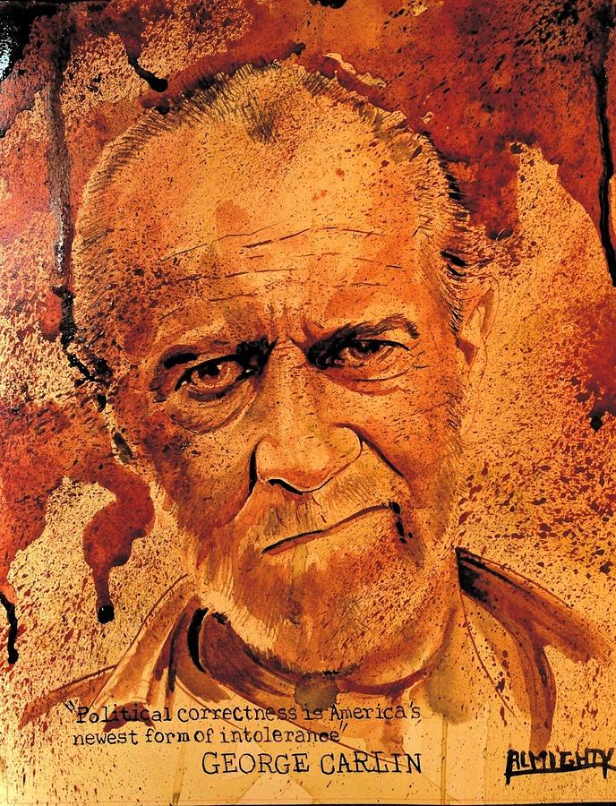 GEORGE CARLIN dry blood Painting by Ryan Almighty - Fine Art America