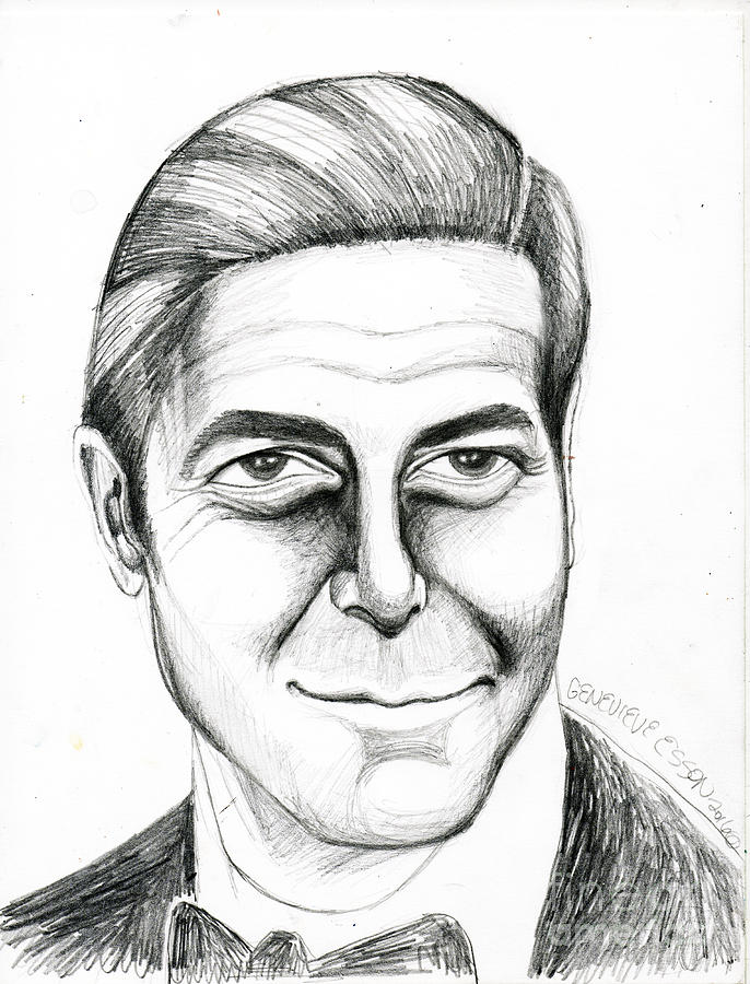 George Clooney Drawing by Genevieve Esson
