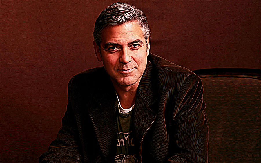 George Clooney Painting by Queso Espinosa